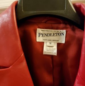 Pendleton vintage red leather blazer